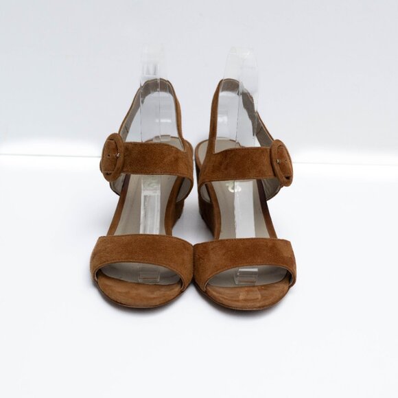 SAS Carine Wedge Sandals Women’s 6M Camel Brown Suede Leather Made in Italy - Picture 6 of 10